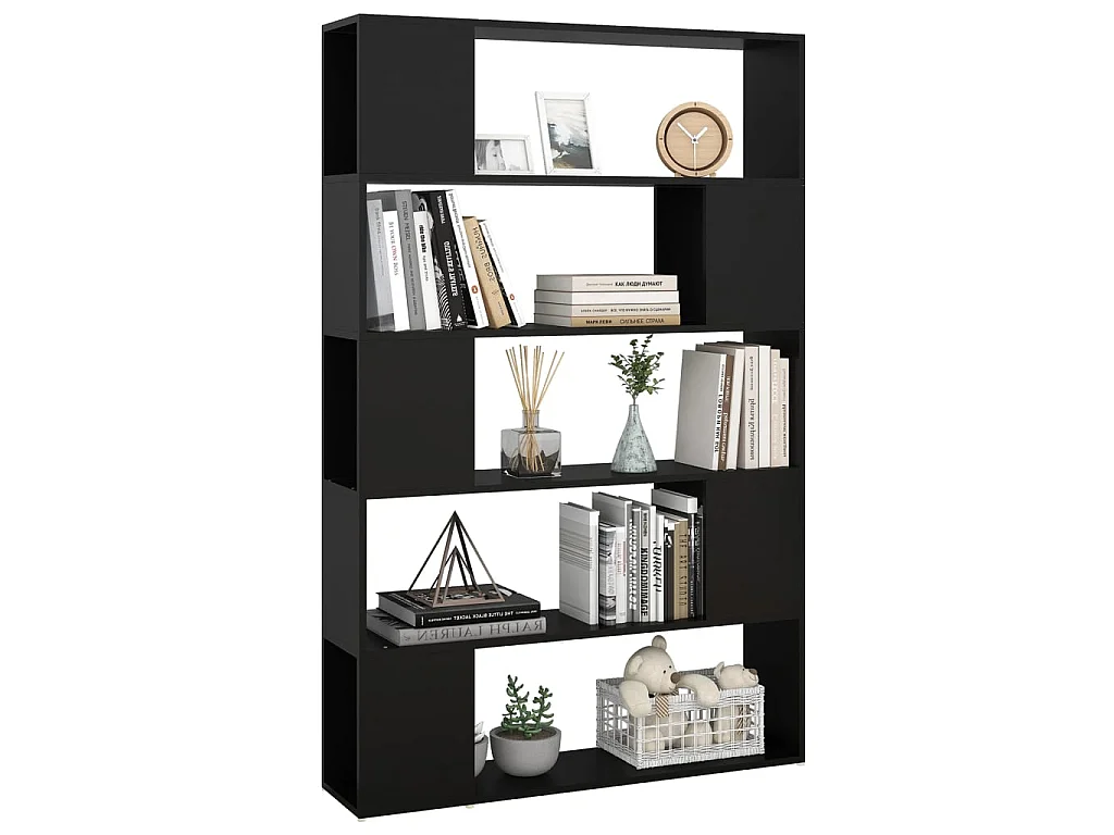 Bibliothèque Séparateur de pièce Noir 100x24x155 cm Aggloméré