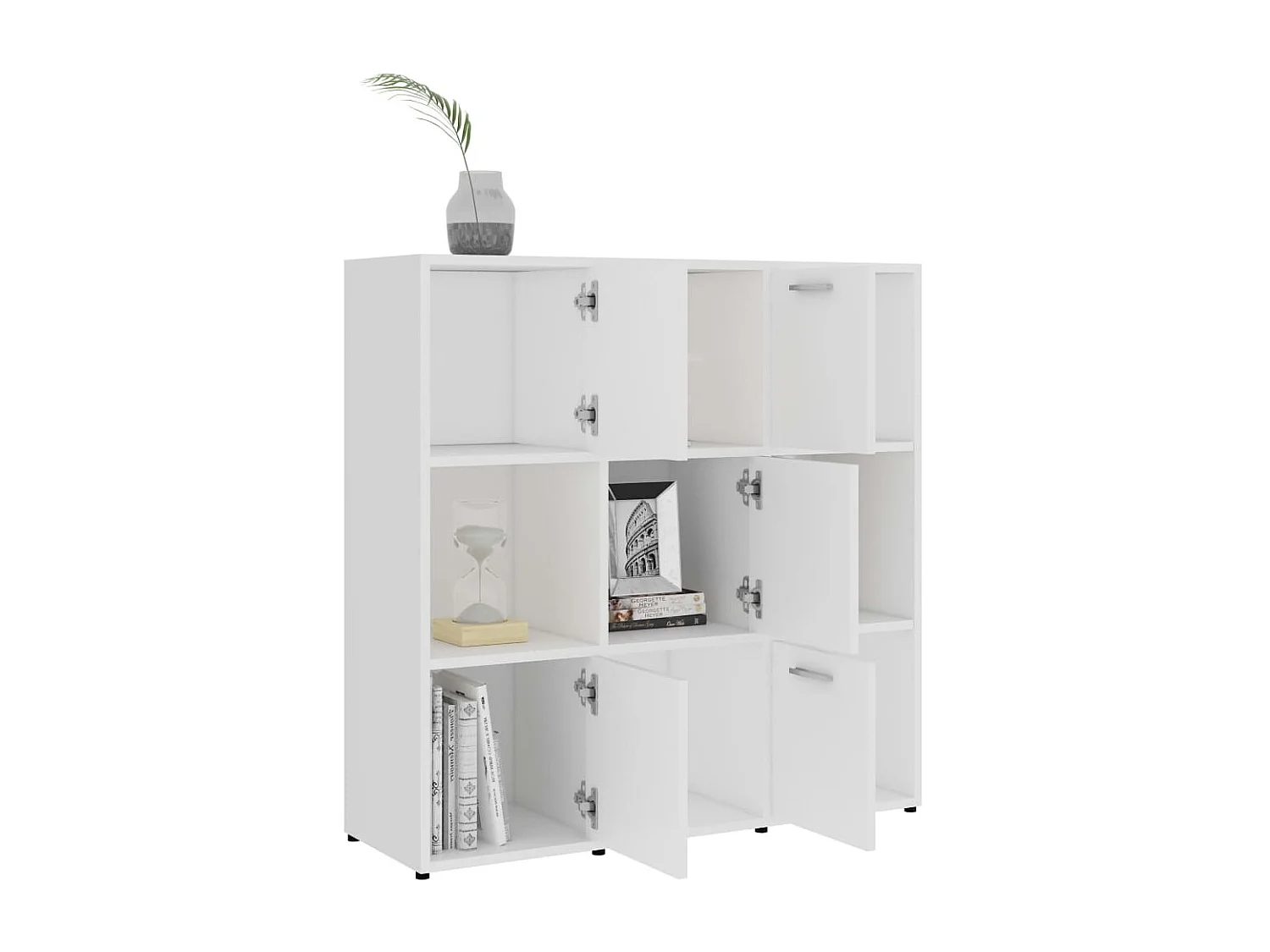 Bibliothèque Blanc 90x30x90 cm Aggloméré