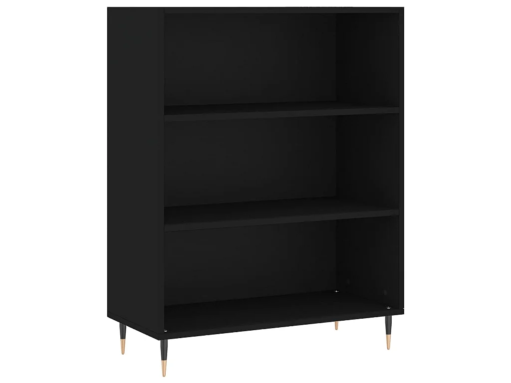 Libreria nera 69,5x32,5x90 cm in derivati del legno