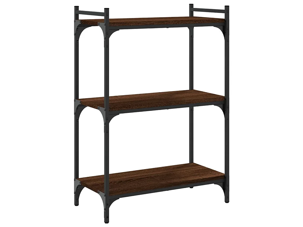 Libreria 3 livelli rovere marrone 60x30x86 cm multistrato
