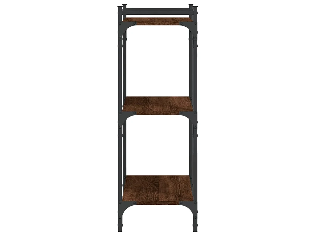 Bibliothèque 3 niveaux chêne marron 60x30x86 cm bois d'ingénierie
