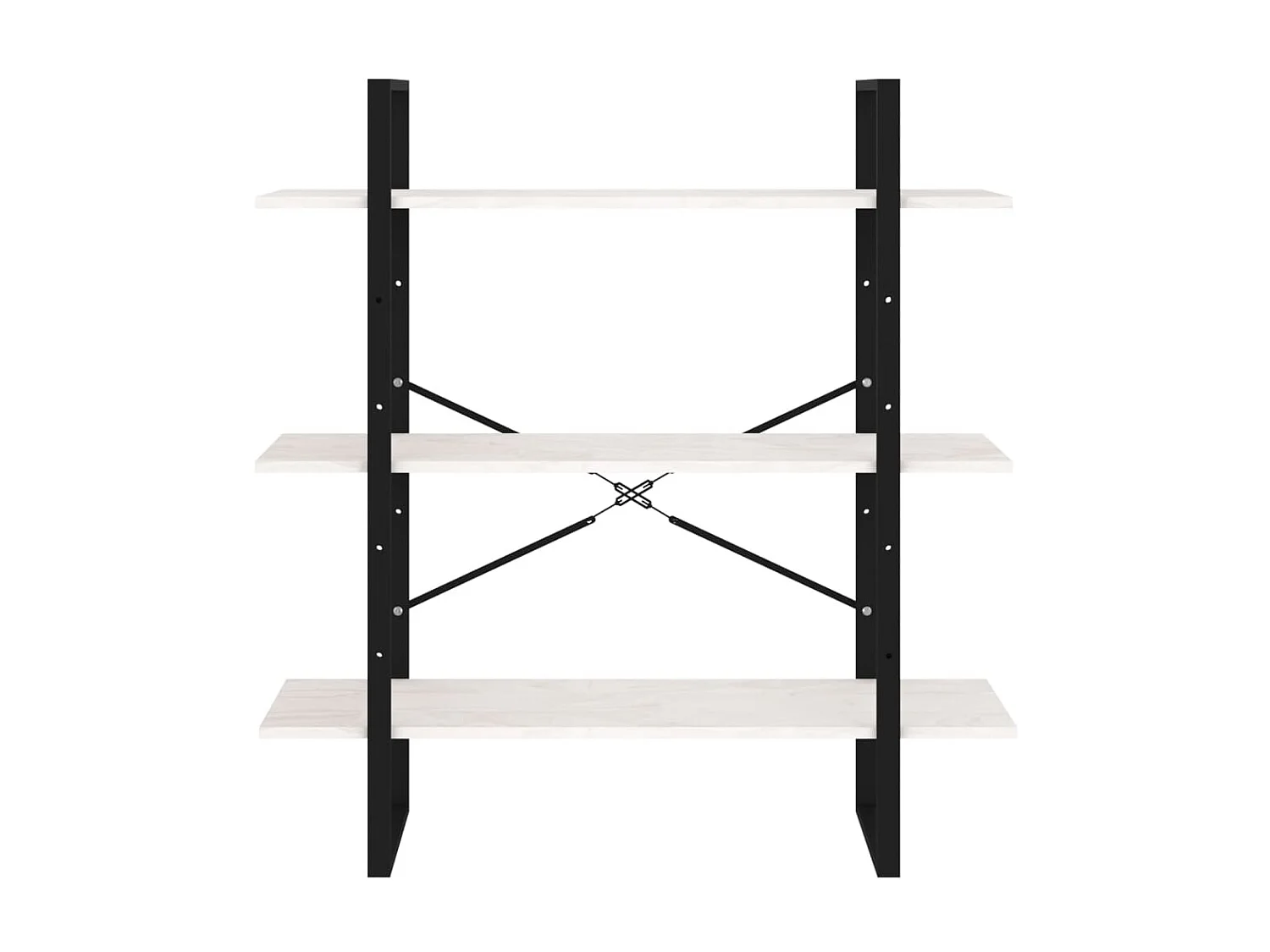 Bibliothèque à 3 niveaux Blanc 100x30x105 cm Bois de pin massif