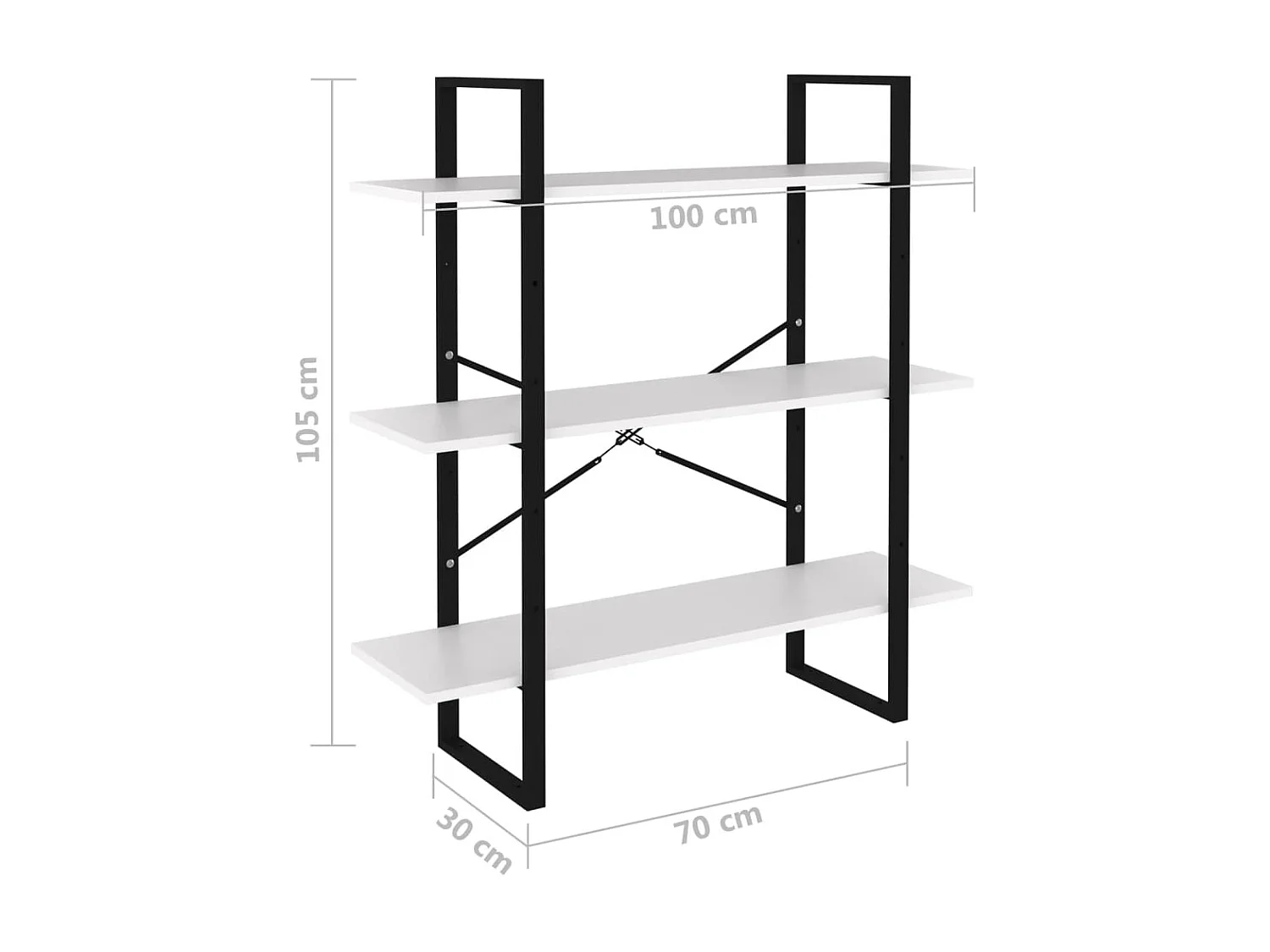 Bibliothèque Blanc 100x30x105 cm Aggloméré