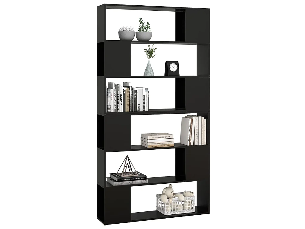 Bibliothèque/Séparateur de pièce Noir 100x24x188 cm