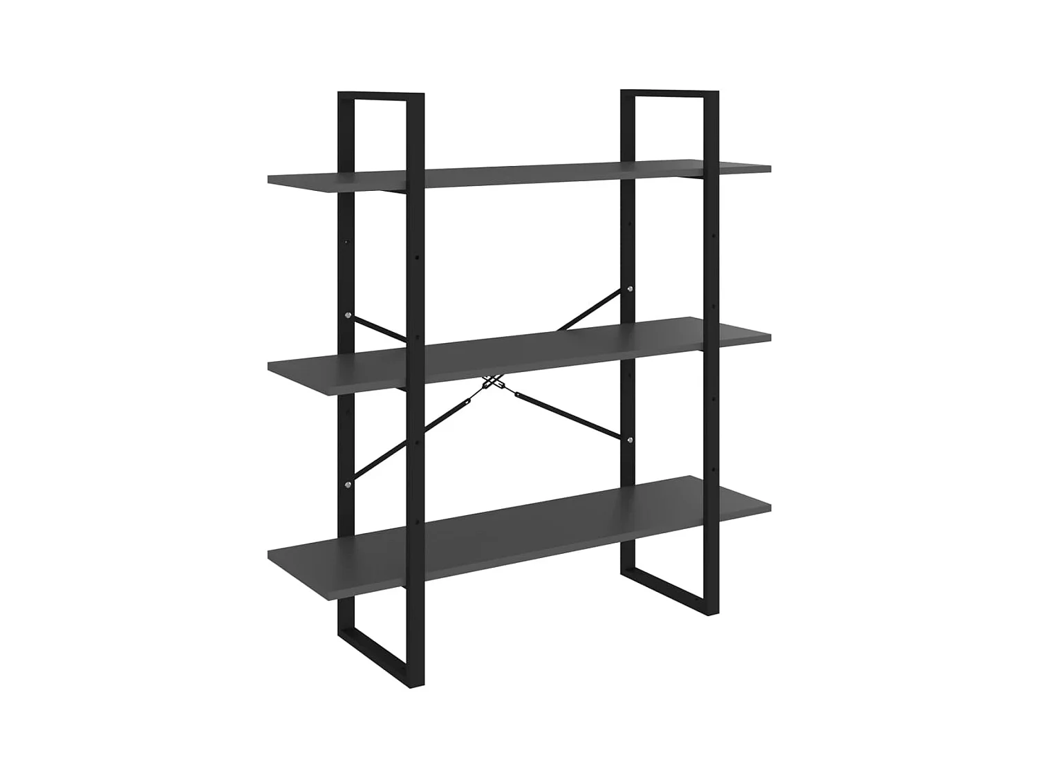 Bücherregal mit 5 Ebenen, Grau, 100 x 30 x 175 cm, Holzwerkstoff
