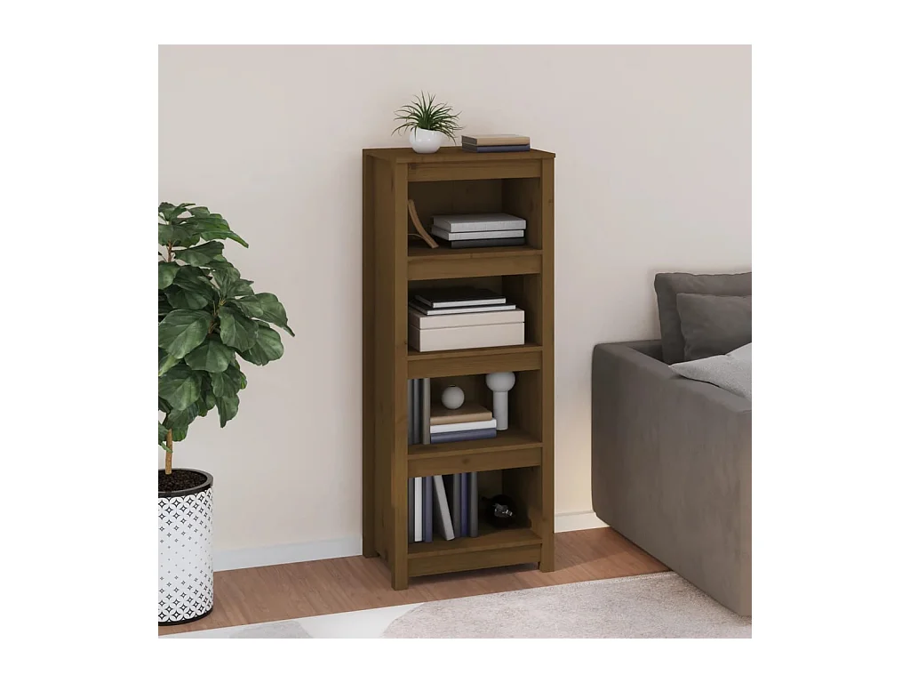Honigbraunes Bücherregal 50x35x125,5 cm Massives Kiefernholz