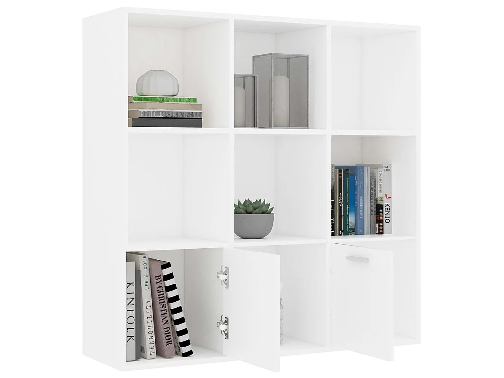 Bibliothèque Blanc 98x30x98 cm Aggloméré