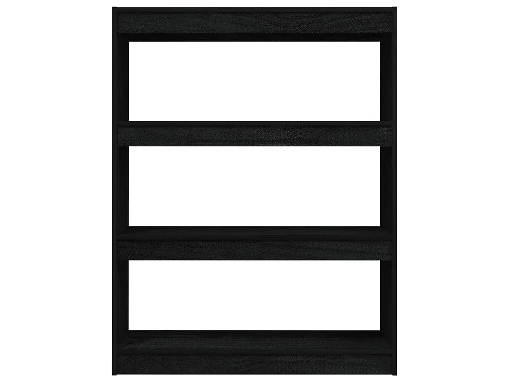 Bibliothèque/Séparateur de pièce Noir 100x30x103 cm Pin massif