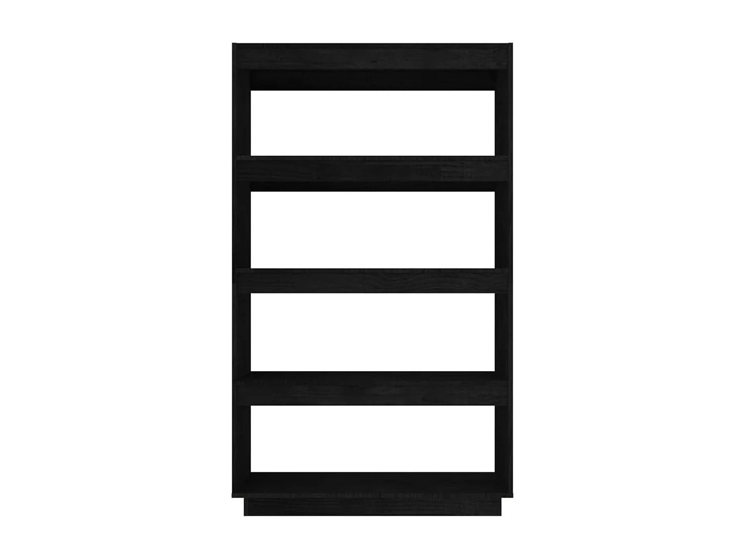 Bücherregal/Raumteiler Schwarz 80x35x135 cm Massive Kiefer