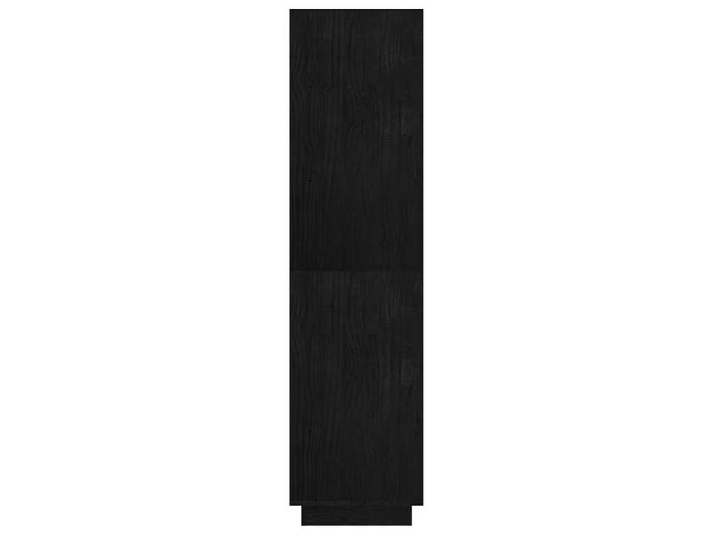 Bücherregal/Raumteiler Schwarz 80x35x135 cm Massive Kiefer