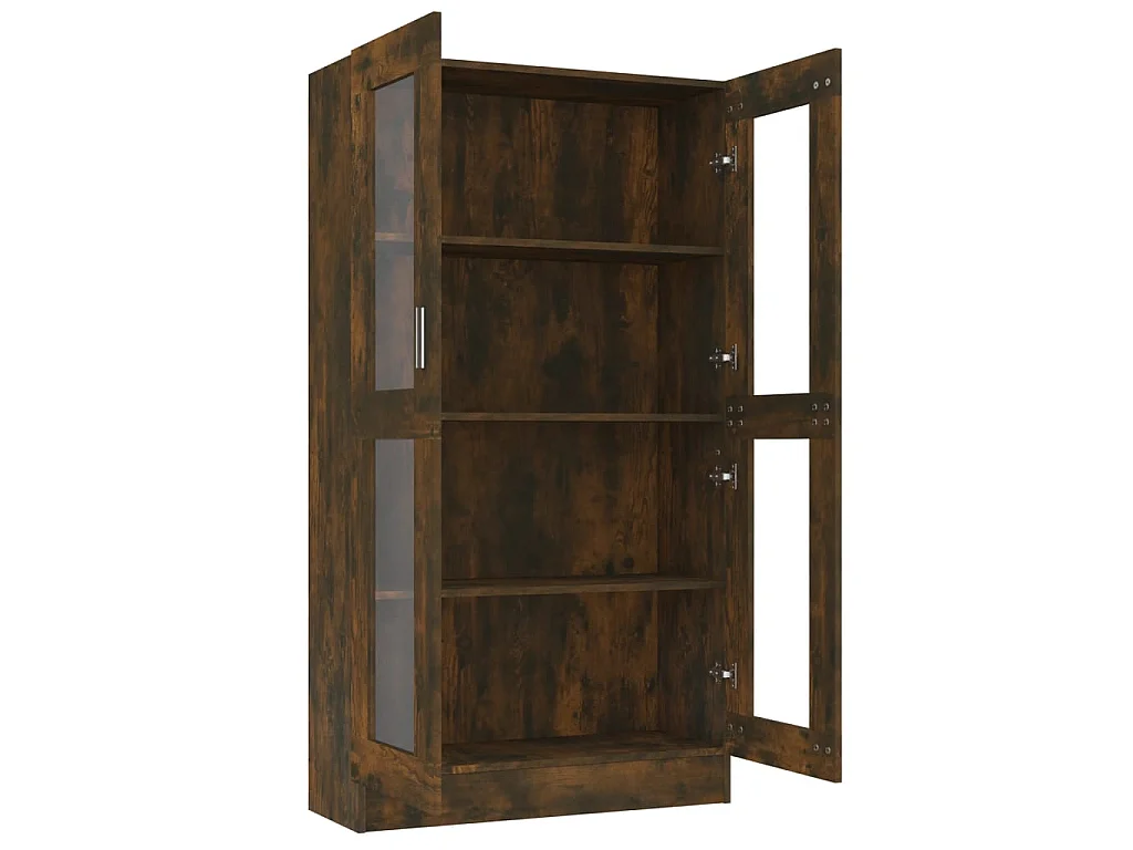 Armoire à vitrine Chêne fumé 82,5x30,5x150 cm Bois d'ingénierie