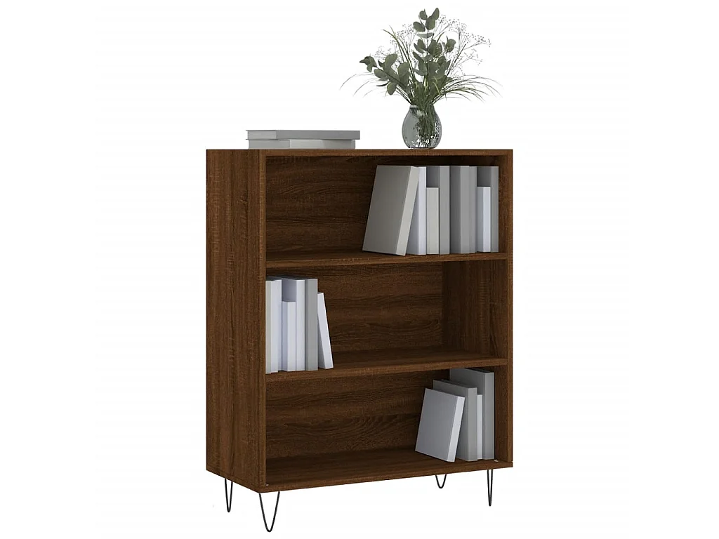 Estante de carvalho marrom 69,5x32,5x90 cm madeira trabalhada