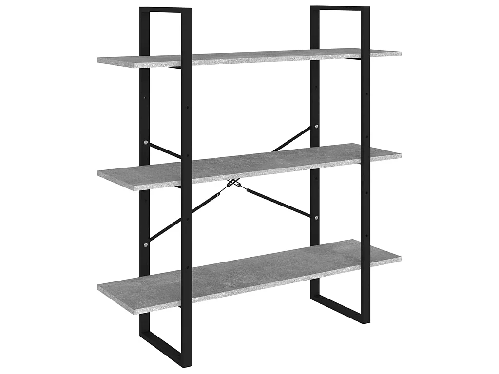 Bibliothèque Gris béton 100x30x105 cm Aggloméré