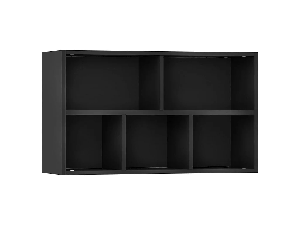 Bibliothèque/Buffet Noir 50x25x80 cm Aggloméré