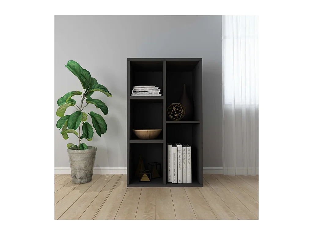 Bibliothèque/Buffet Noir 50x25x80 cm Aggloméré