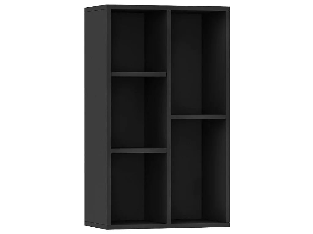 Bibliothèque/Buffet Noir 50x25x80 cm Aggloméré