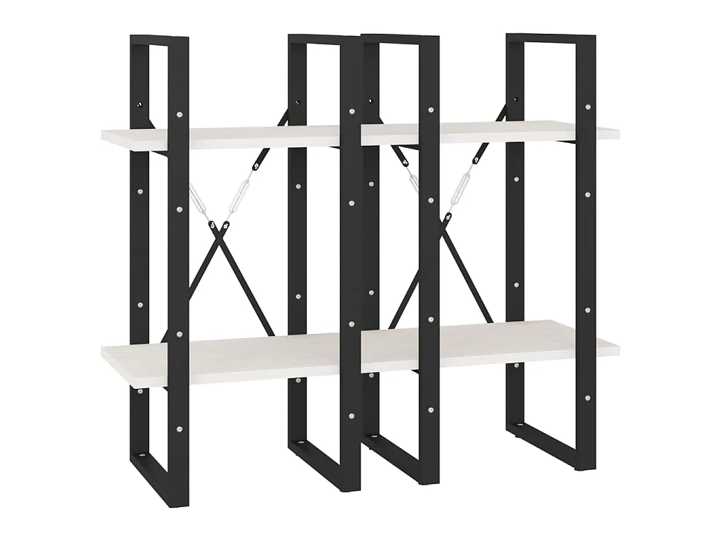 Bibliothèque à 4 niveaux Blanc 40x30x140 cm Bois de pin massif