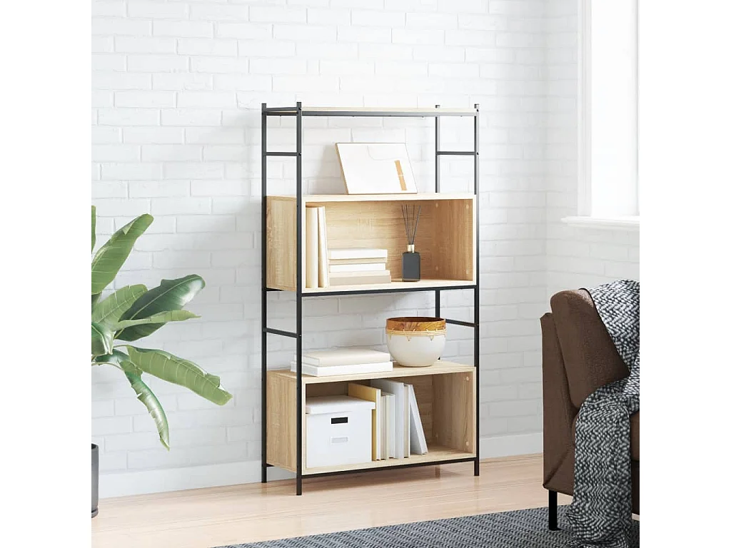 Libreria in rovere Sonoma 80x30x145,5 cm in derivati del legno e ferro