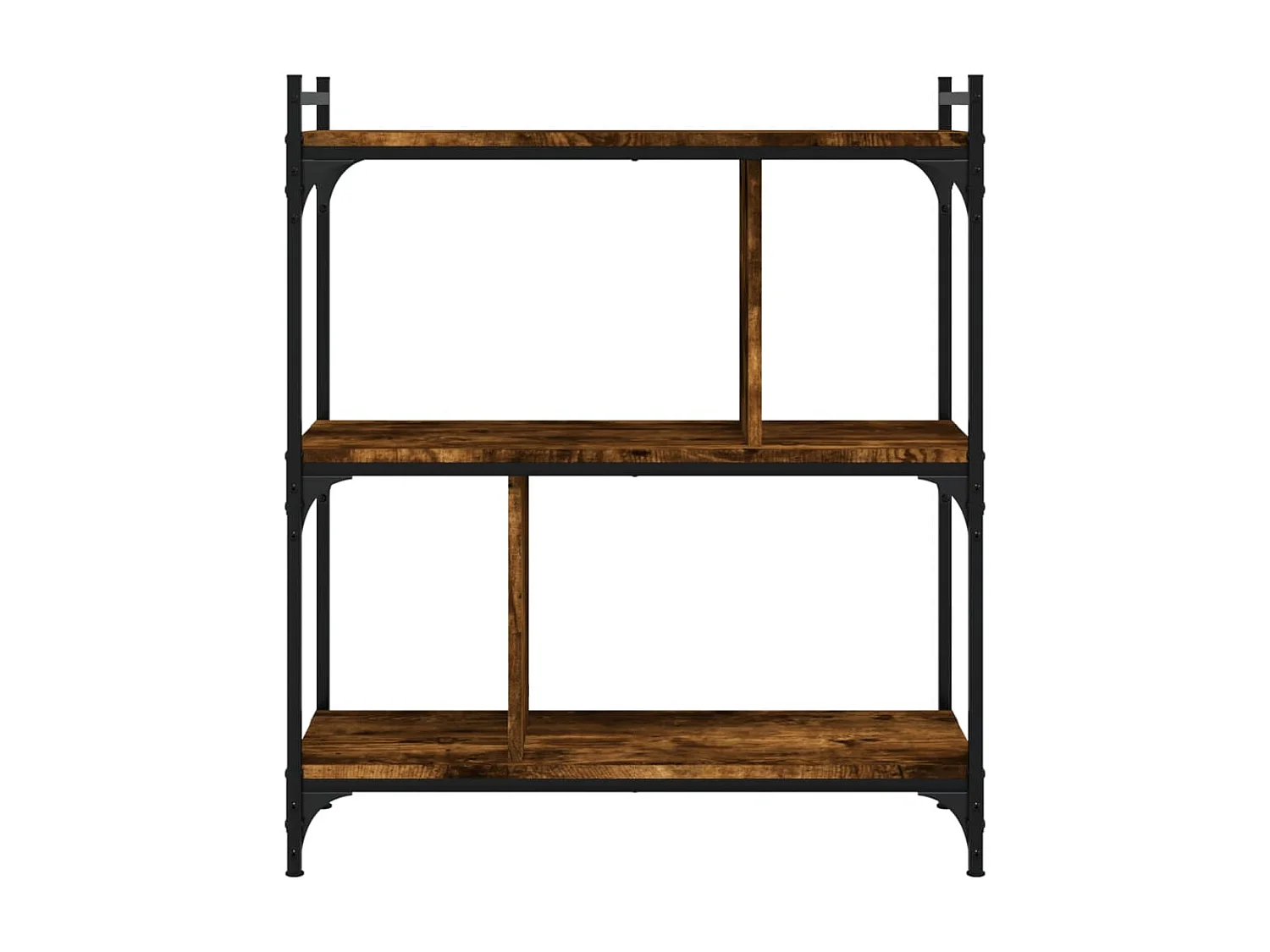 Libreria 3 livelli rovere affumicato 76x32x88 cm in multistrato
