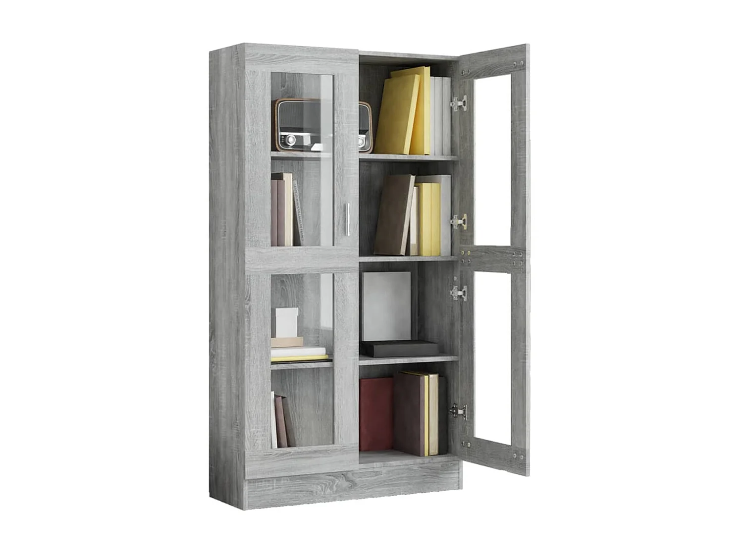 Vitrina Sonoma gris 82,5x30,5x150cm Madera contrachapada