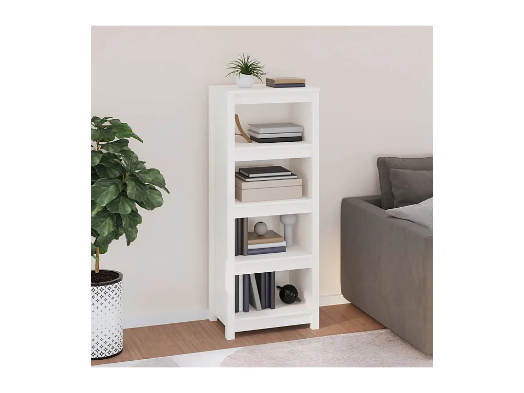 Bibliothèque Blanc 50x35x125,5 cm Bois de pin massif