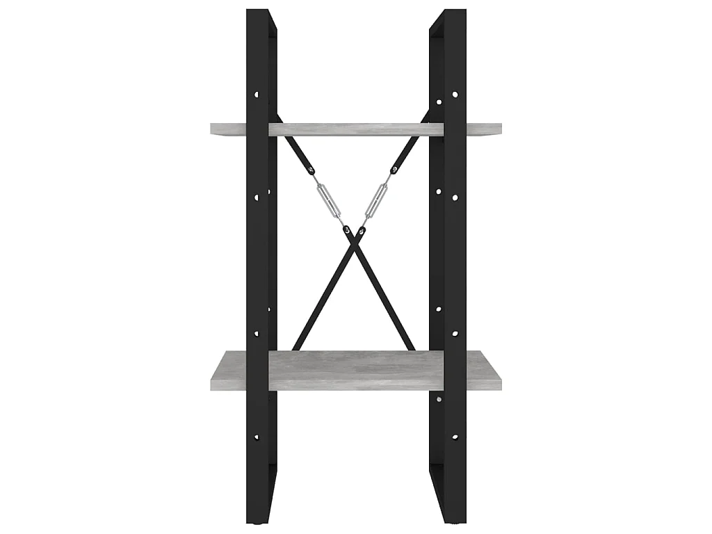 Libreria a 2 livelli Grigio cemento 40x30x70 cm Truciolare