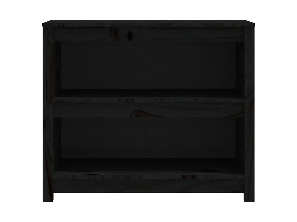 Libreria Nera 80x35x68 cm Legno di pino massiccio