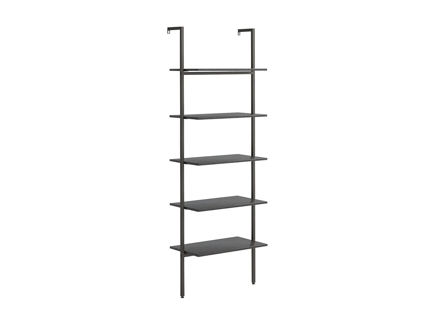scaffale inclinato a 5 livelli Nero 64x35x185 cm