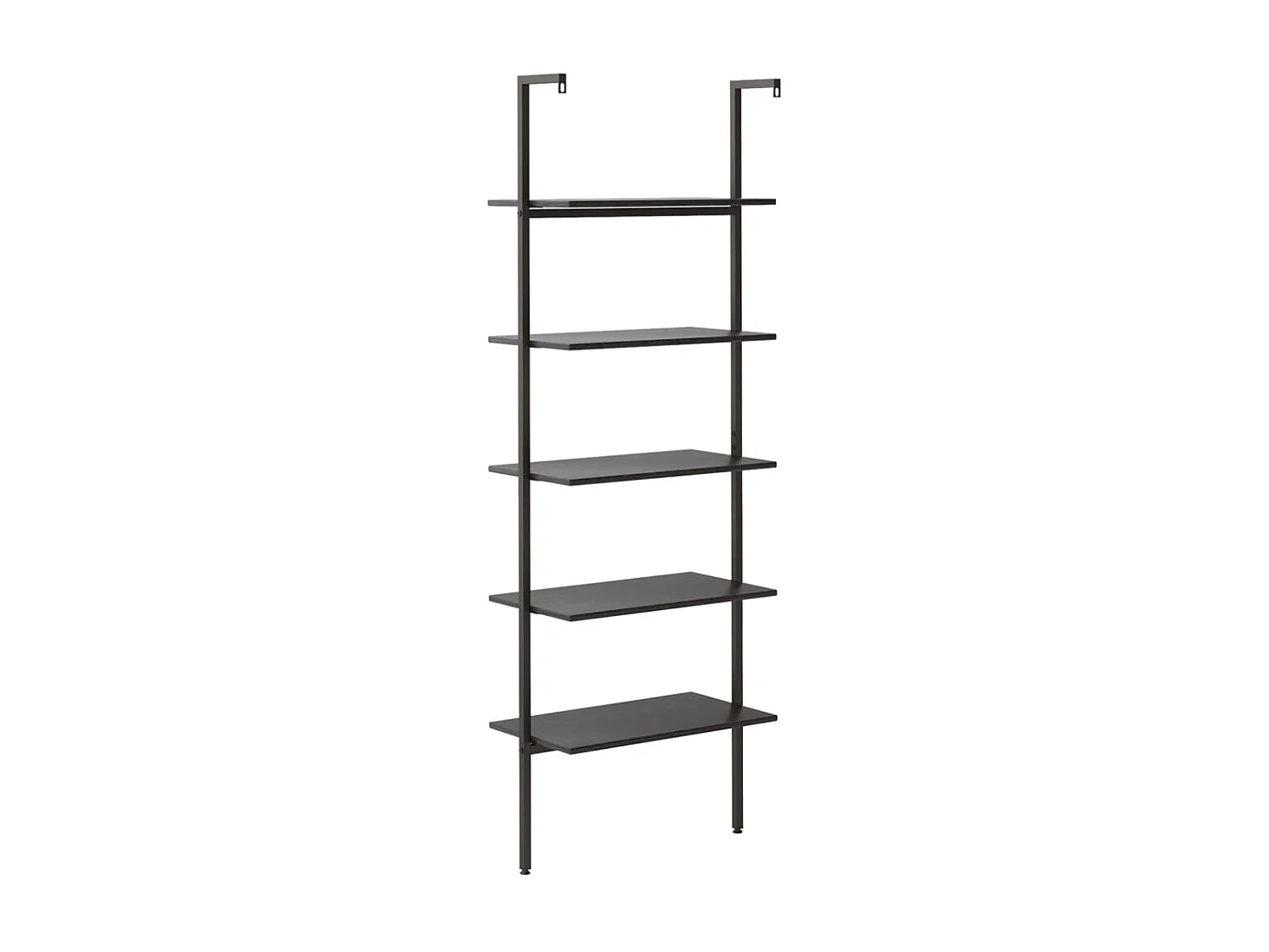 scaffale inclinato a 5 livelli Nero 64x35x185 cm