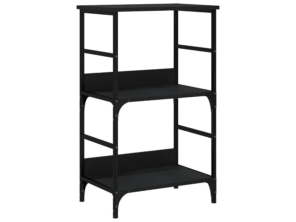 Bibliothèque noir 50x33x82 cm bois d'ingénierie