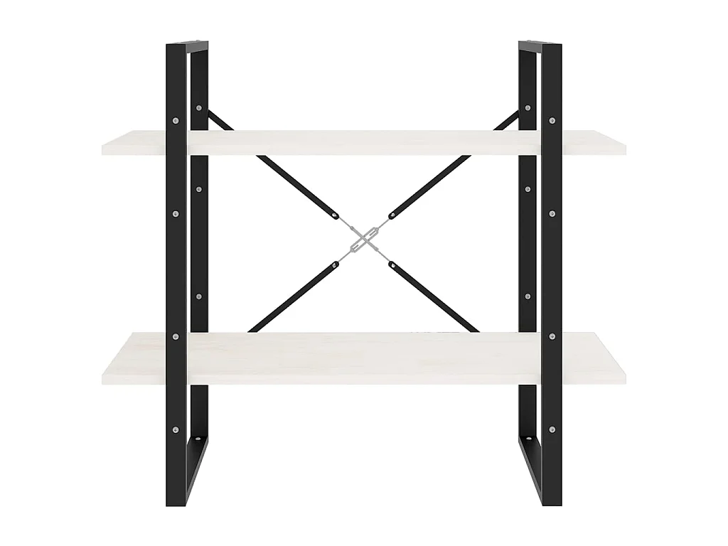 Bibliothèque à 2 niveaux Blanc 80x30x70 cm Bois de pin massif