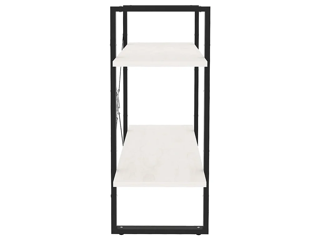 Bibliothèque à 2 niveaux Blanc 80x30x70 cm Bois de pin massif