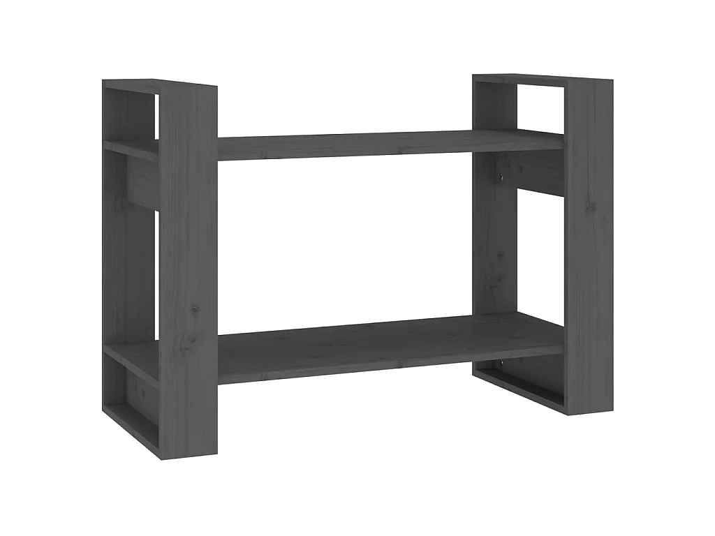 Bibliothèque/Séparateur de pièce Gris 80x35x56,5 cm Pin solide