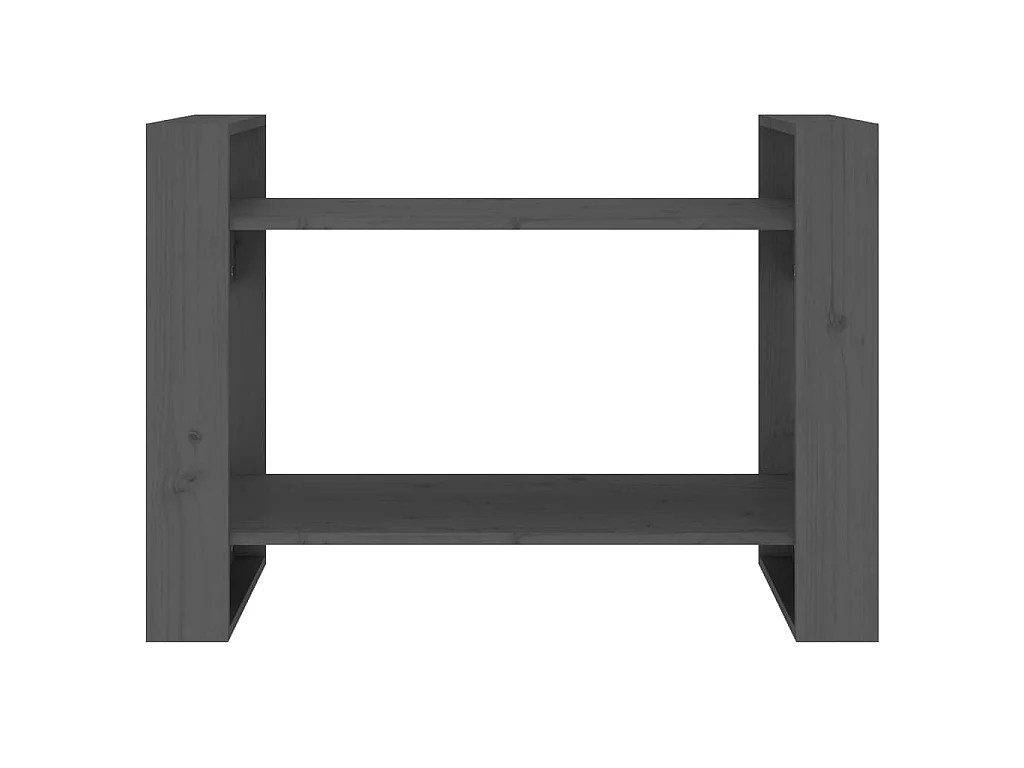 Bibliothèque/Séparateur de pièce Gris 80x35x56,5 cm Pin solide