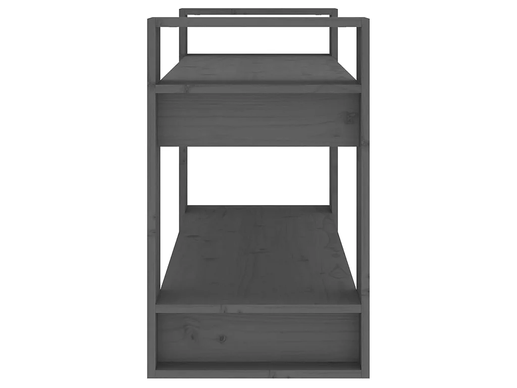 Bibliothèque/Séparateur de pièce Gris 80x35x56,5 cm Pin solide