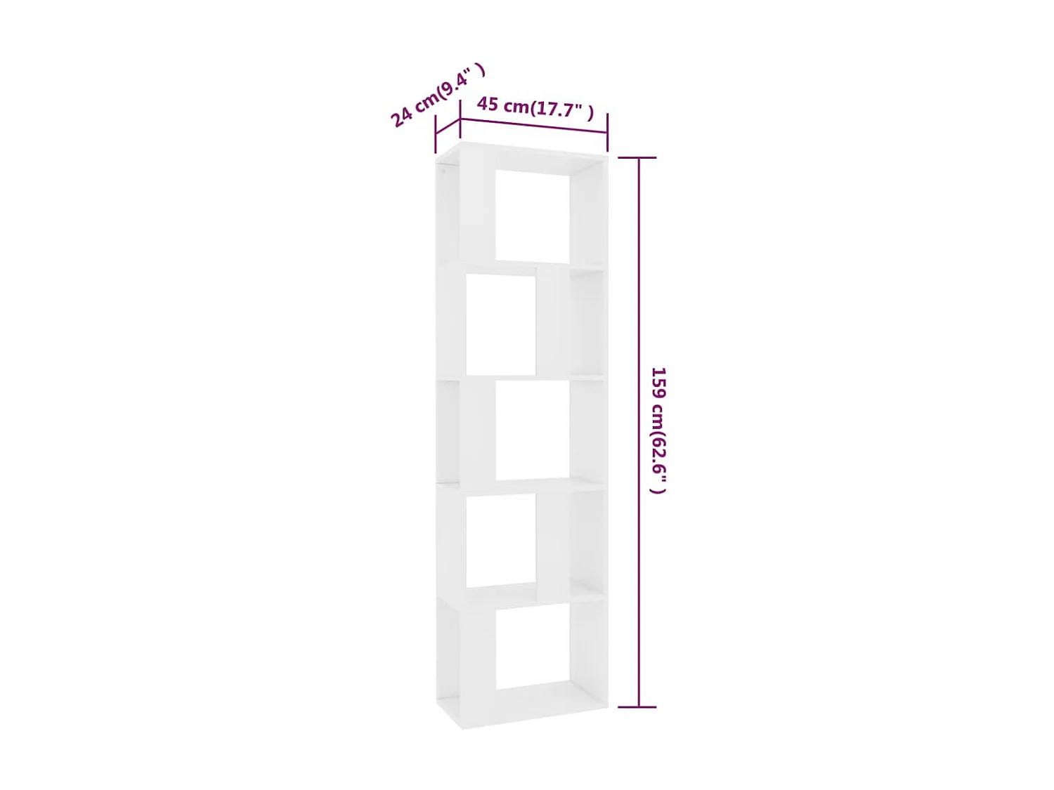 Estante/Divisória Branco 45x24x159 cm Aglomerado