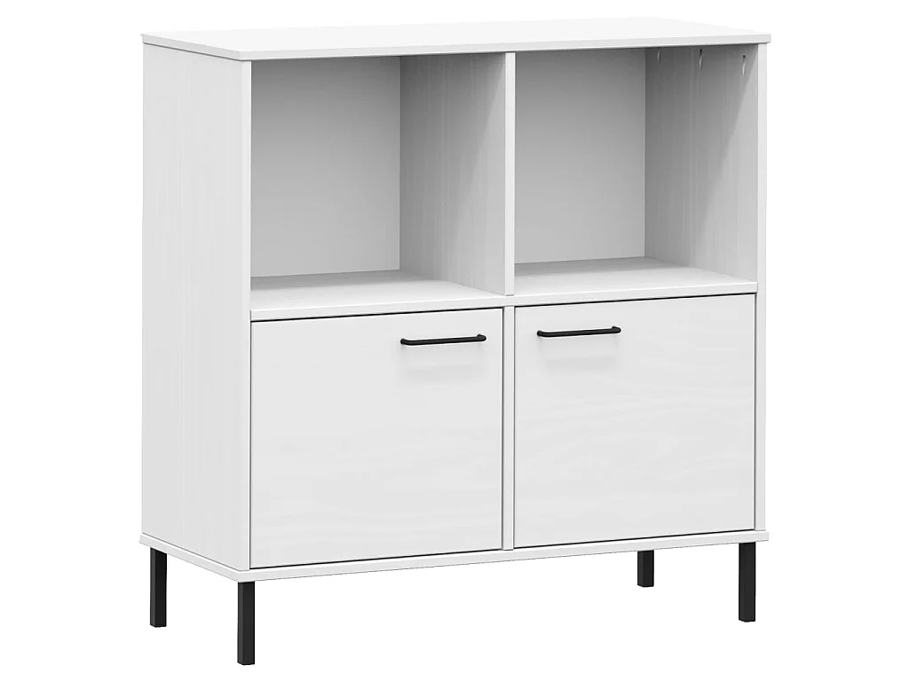 Bibliothèque avec pieds en métal Blanc 90x35x90,5 cm Bois OSLO