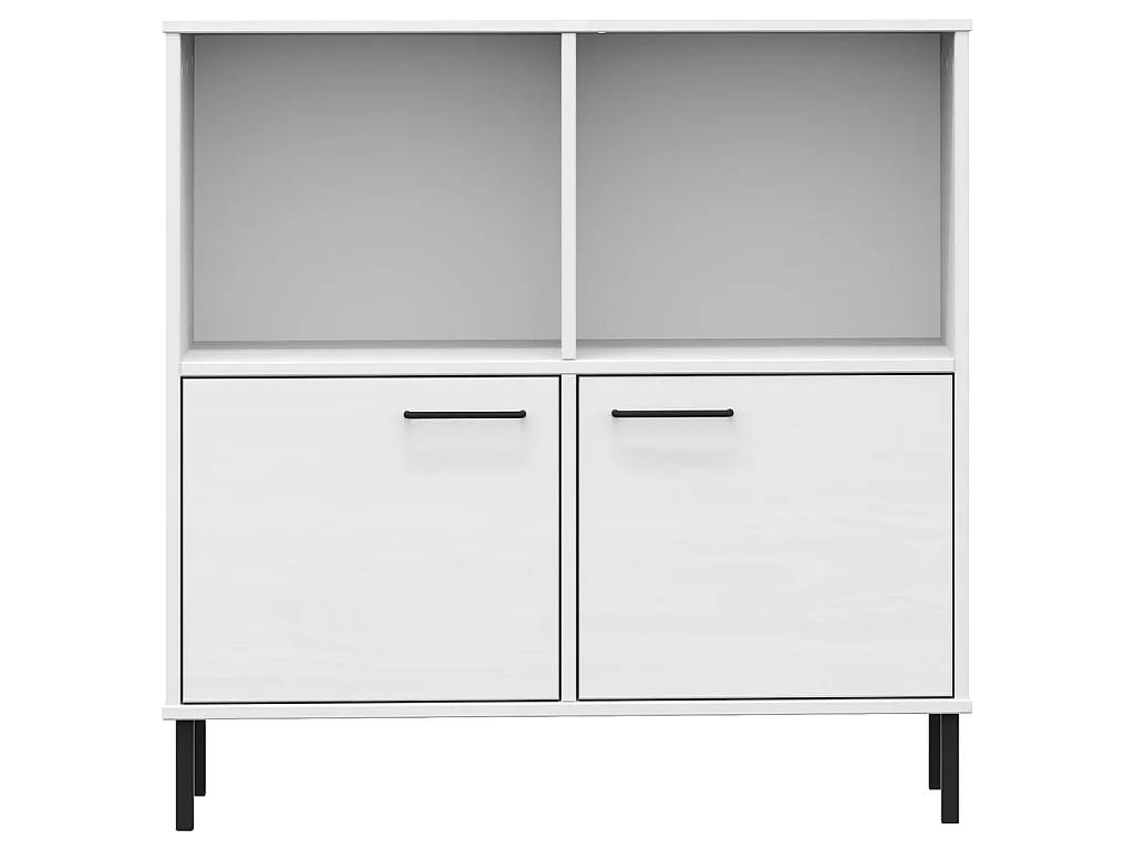 Bibliothèque avec pieds en métal Blanc 90x35x90,5 cm Bois OSLO