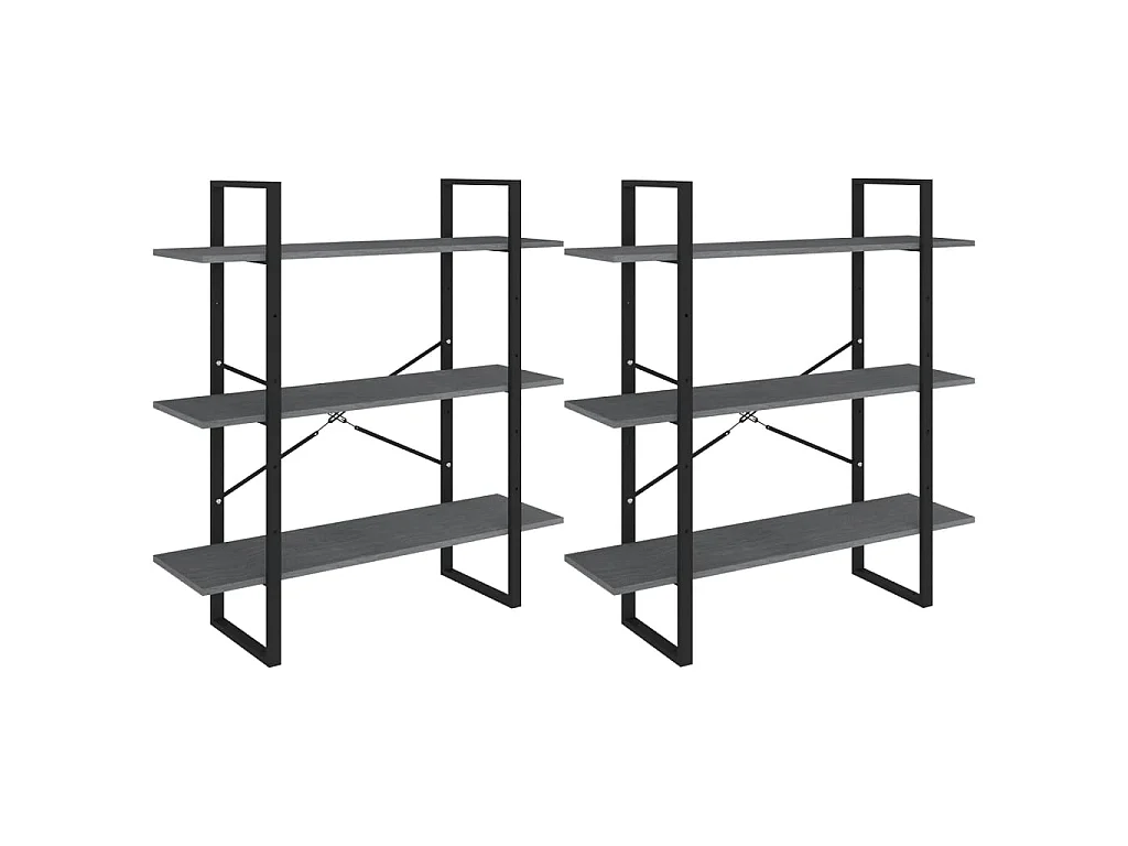 Mobile alto Grigio 100x30x210 cm Legno di pino massiccio