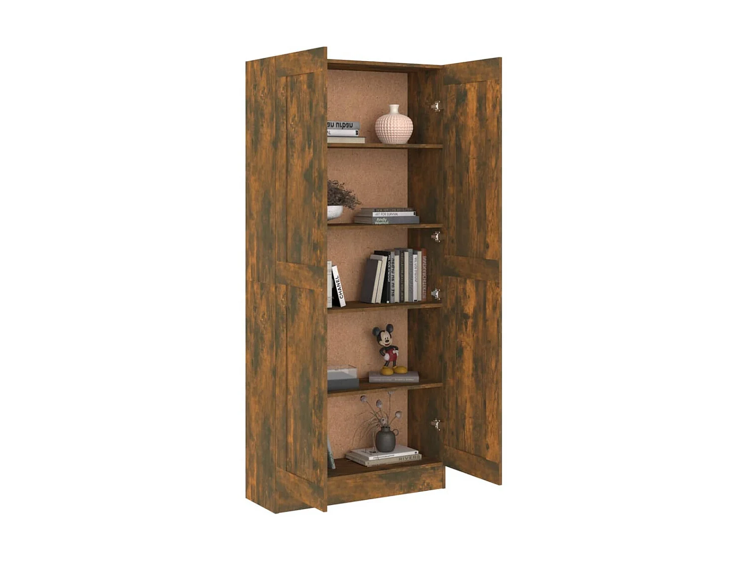 Armoire à livres Chêne fumé 82,5x30,5x185,5cm Bois d'ingénierie