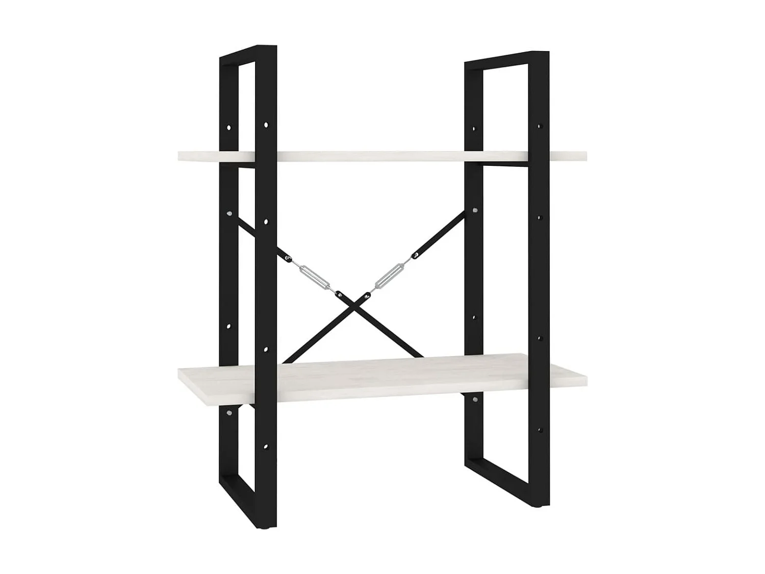 Bibliothèque à 2 niveaux Blanc 60x30x70 cm Bois de pin massif