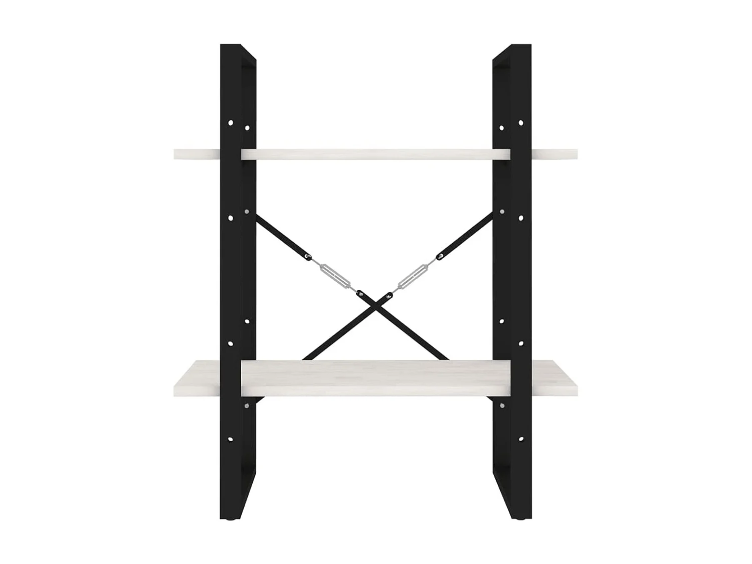 Bibliothèque à 2 niveaux Blanc 60x30x70 cm Bois de pin massif