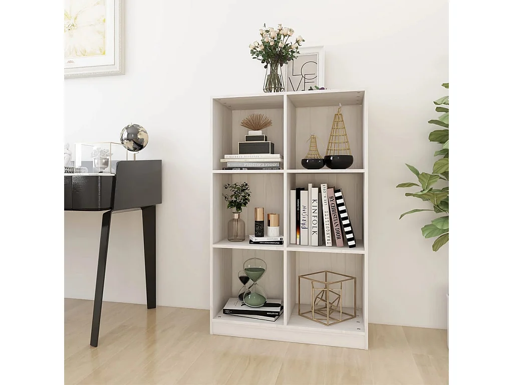 Bibliothèque Blanc 70x33x110 cm Bois de pin massif