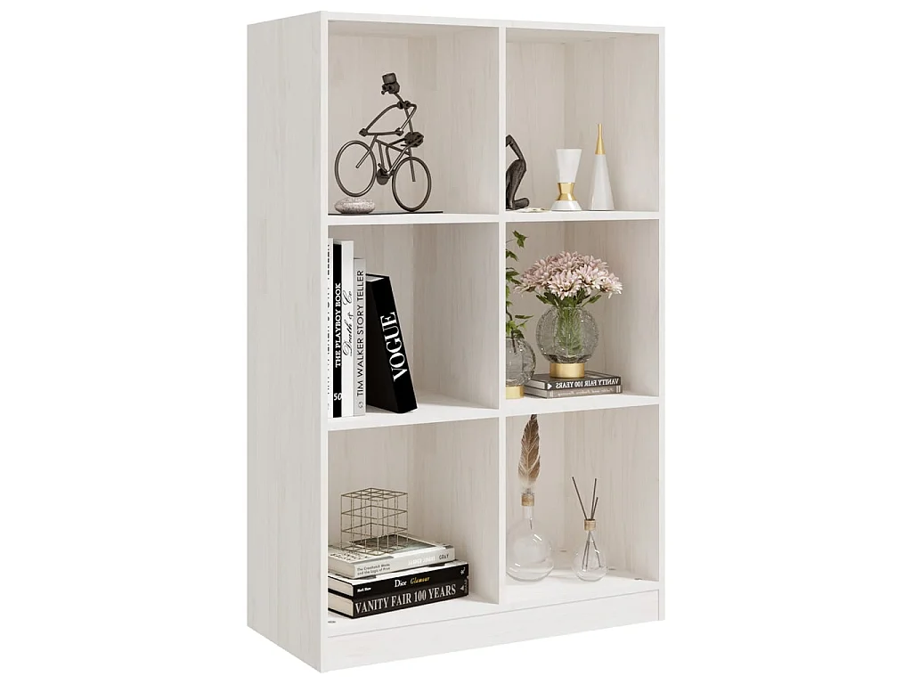 Bibliothèque Blanc 70x33x110 cm Bois de pin massif