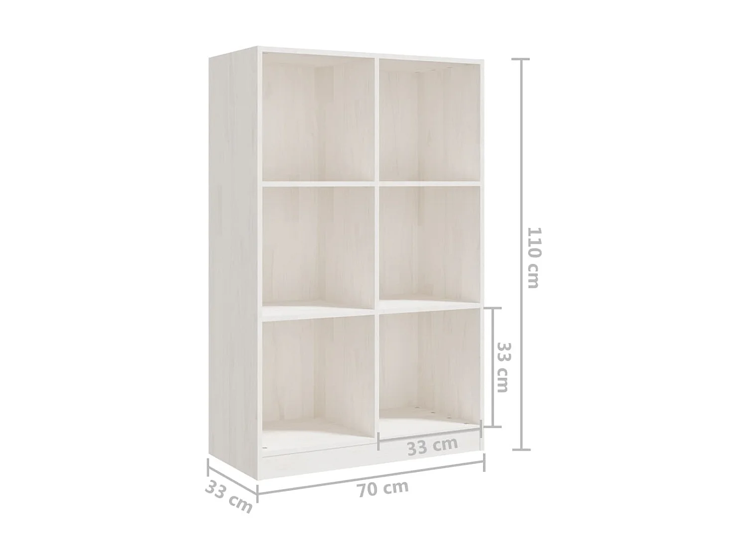 Bibliothèque Blanc 70x33x110 cm Bois de pin massif