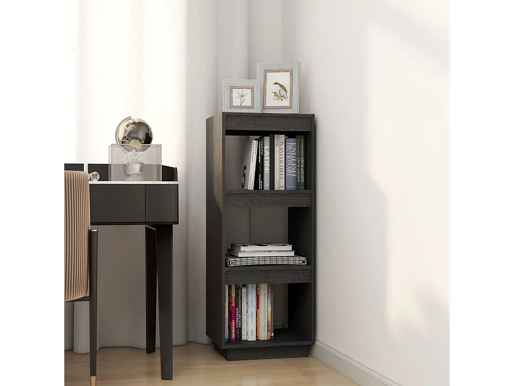 Bibliothèque/Séparateur de pièce Gris 40x35x103 cm Pin massif