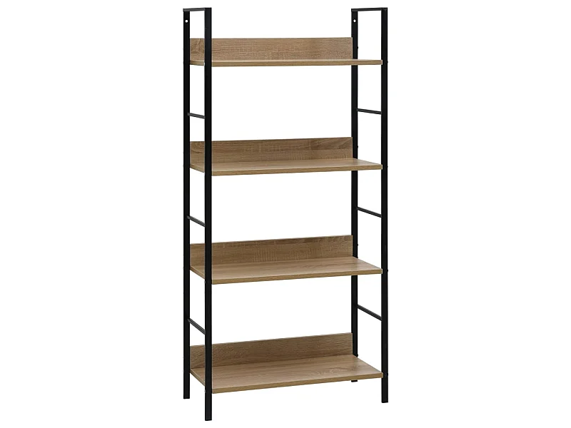 4-stufiges Bücherregal aus Eichenholz, 60 x 27,6 x 124,5 cm, Holzwerkstoff