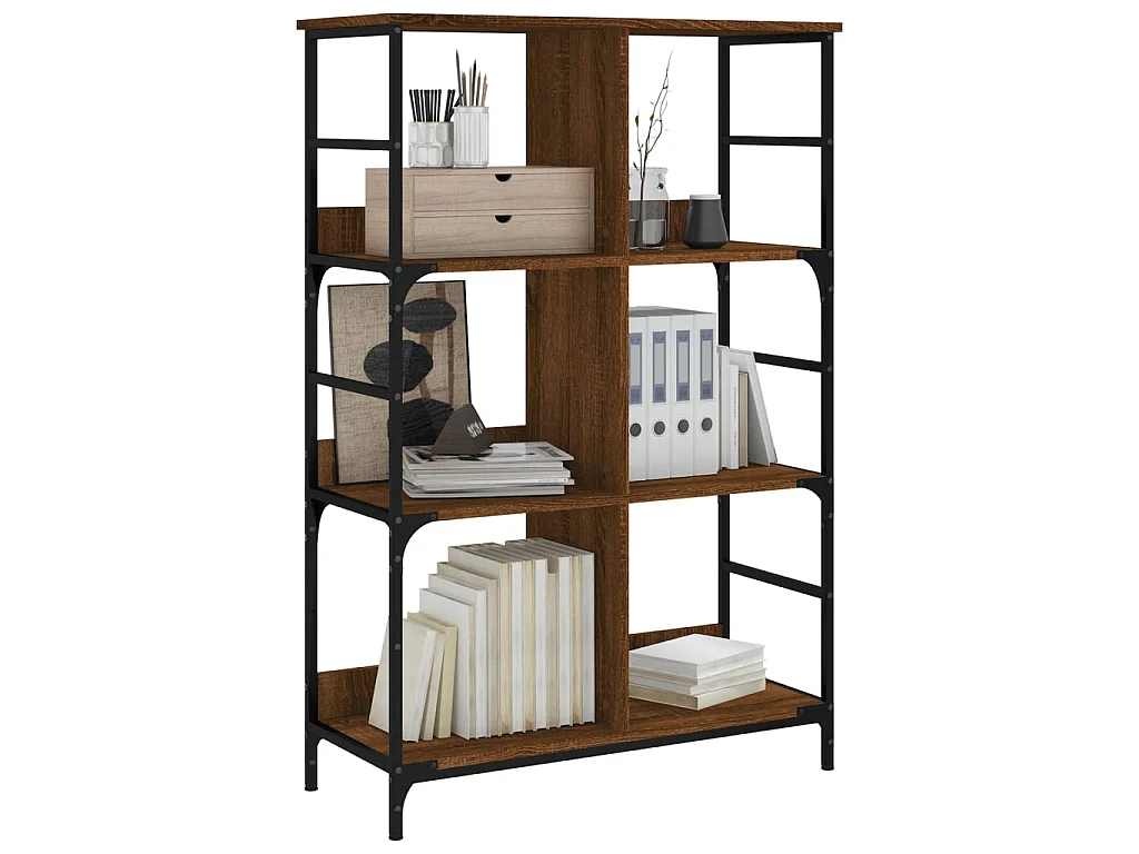 Bibliothèque chêne marron 78,5x33x117,5 cm bois d'ingénierie