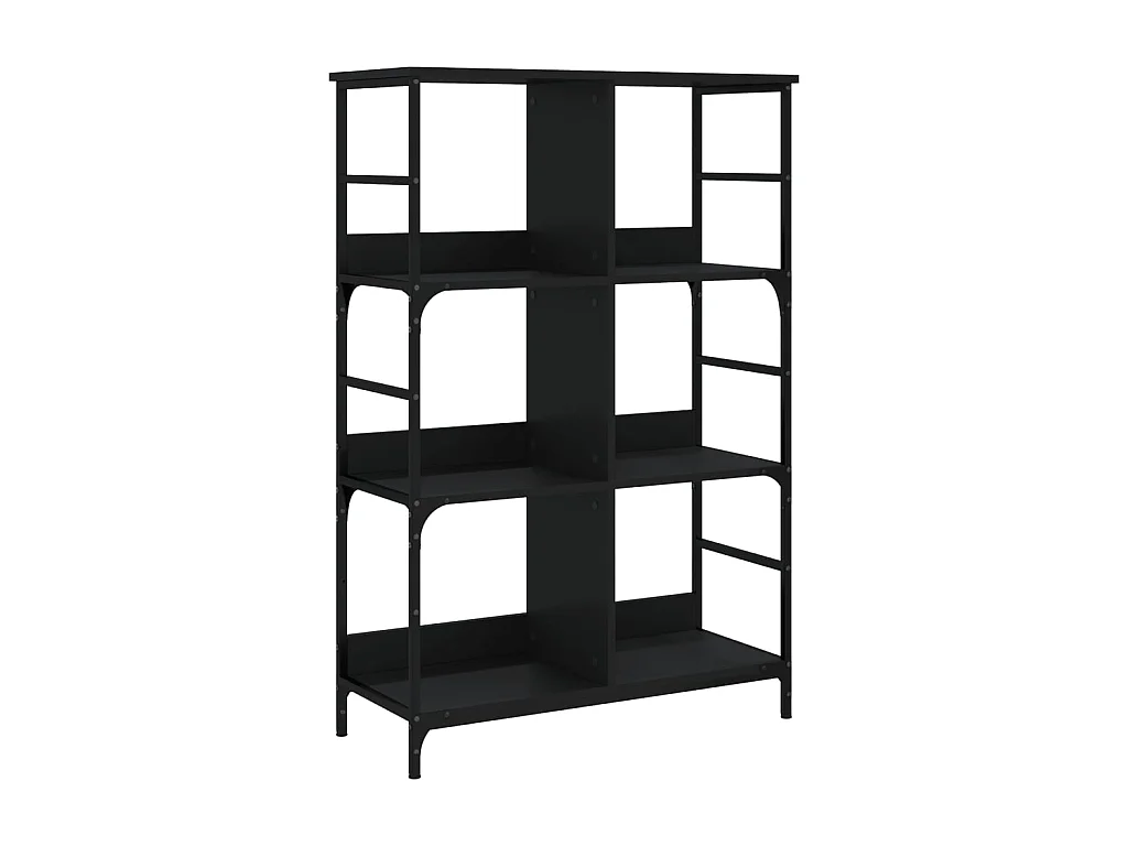 Bibliothèque noir 78,5x33x117,5 cm bois d'ingénierie