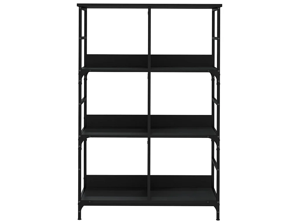 Bibliothèque noir 78,5x33x117,5 cm bois d'ingénierie